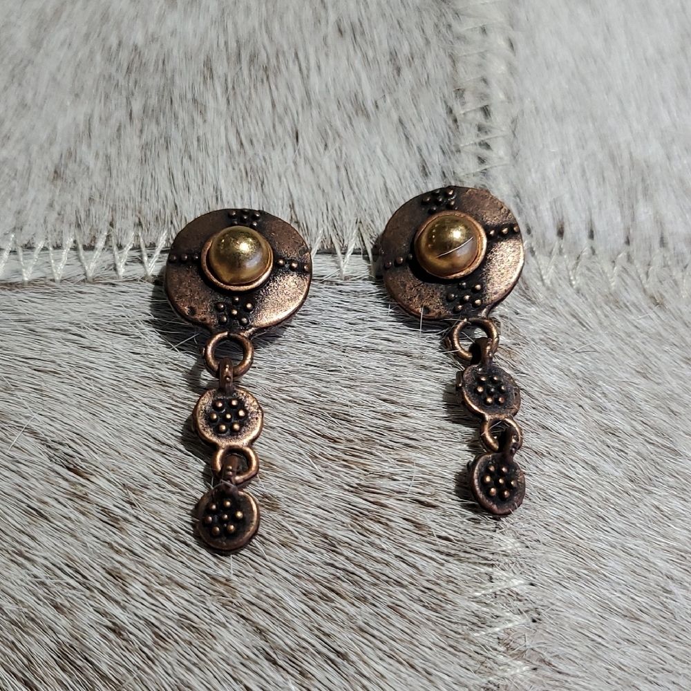 Vintage Bronze Dangle Earrings
